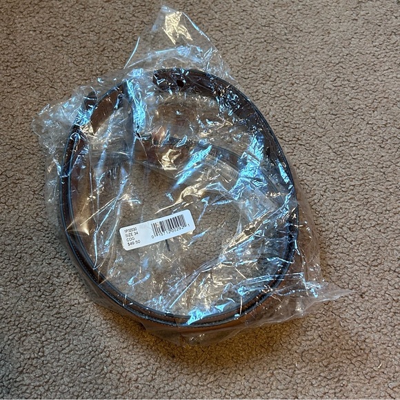 Cognac Brown Perry Ellis Men’s Leather Belt size 34/35 NWT - Picture 8 of 10